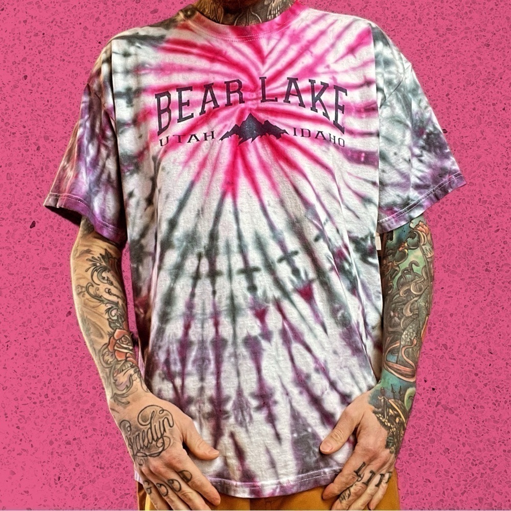 Custom handmade tourist tie dye t shirt dead head Utah Idaho bear lake XL gorp - Picture 6 of 6